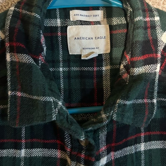 American Eagle Outfitters Dark Green Checkered Shirt - Picture 2 of 5
